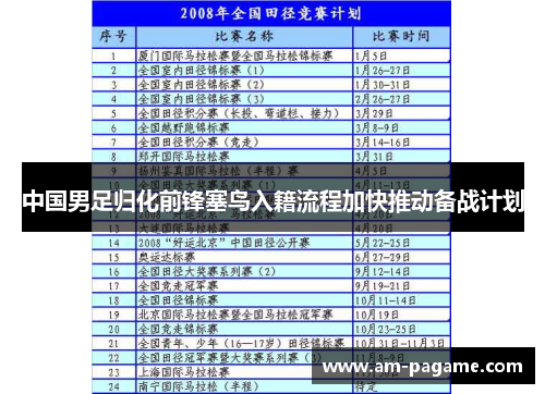 中国男足归化前锋塞鸟入籍流程加快推动备战计划 中国男足归化前锋塞鸟入籍流程加快推动备战计划