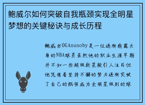 鲍威尔如何突破自我瓶颈实现全明星梦想的关键秘诀与成长历程